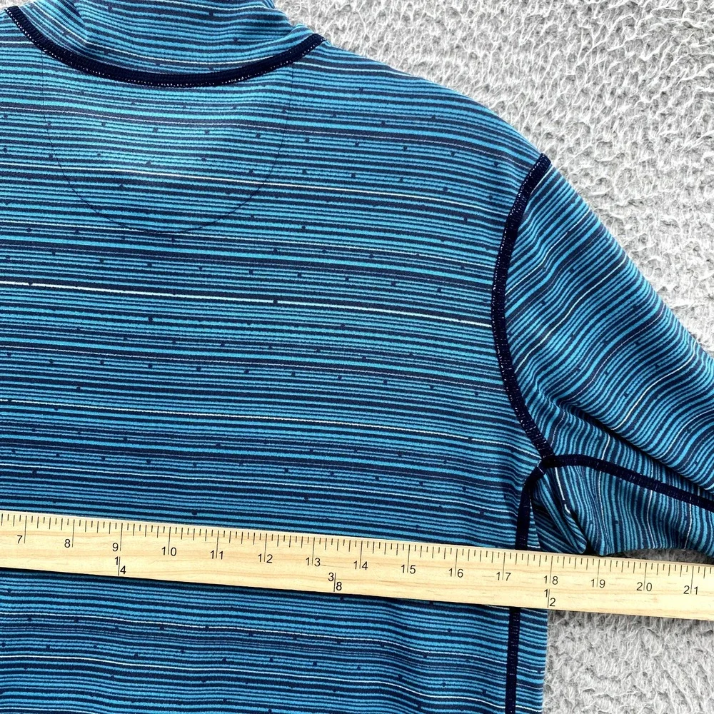 REI Top Women's Large Blue Striped 1/4 Pullover Zip Sportswear Hiking Athleisure